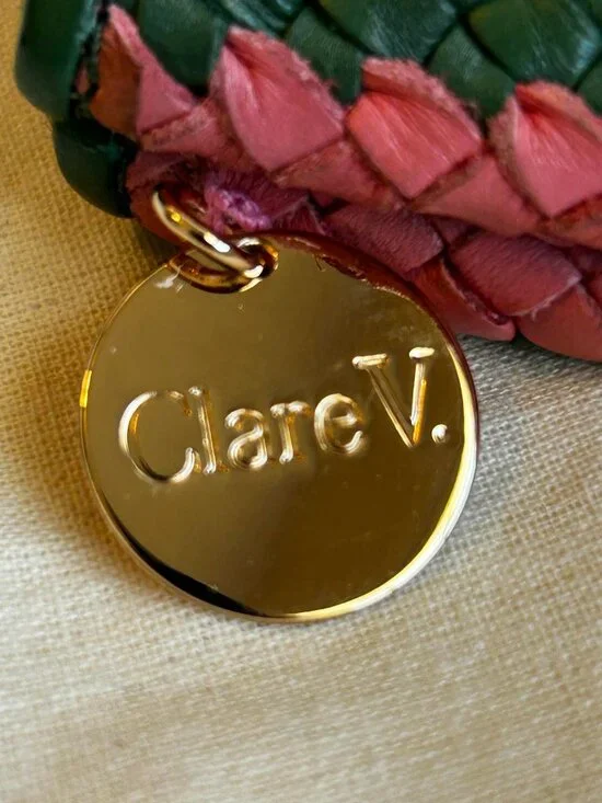 NWT CLARE V. Poche Boho Hand Woven Leather Mini Pouch Bag MSRP $245 - Picture 7 of 11